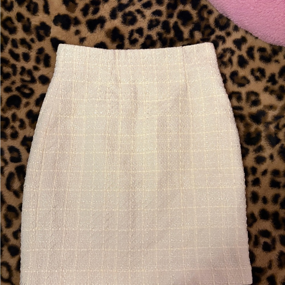 Marciano Cream Tweed Pencil Skirt